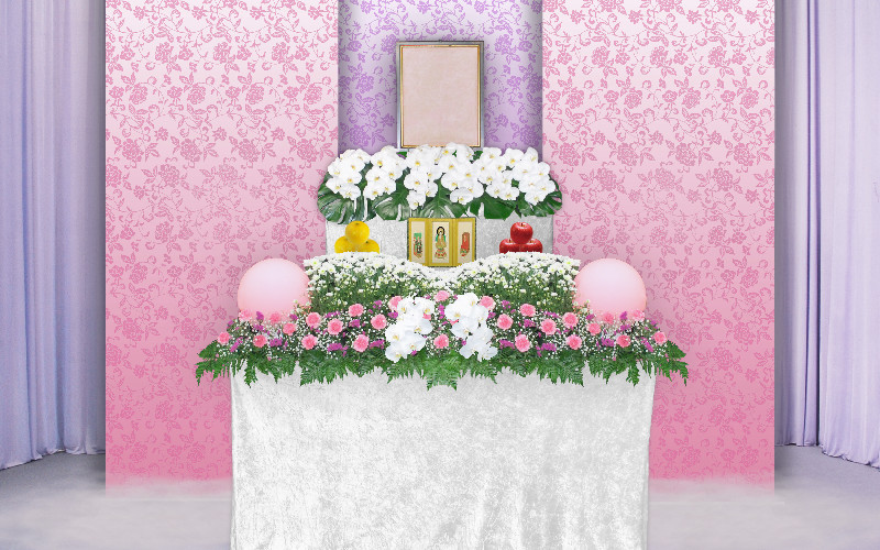 選べる花祭壇（心）ピンク