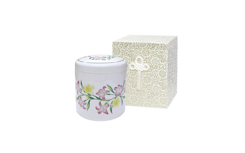 おもいでの絆 標準骨壺　白銀彩りりー